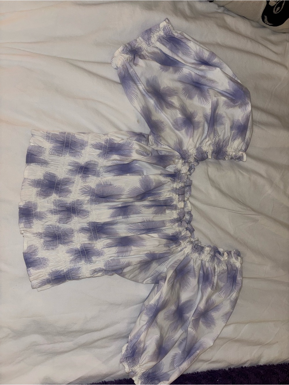 Levi’s Off-Shoulder/Puff sleeve Lavender Print Women’s Top